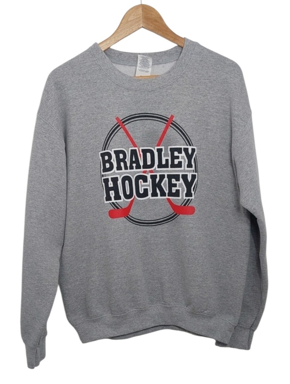 Bradley University Hockey Men's Size Medium Gray Crewneck Sweatshirt College
